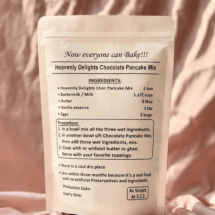 Heavenly Delights Chocolate Pancake Mix for delicious and fluffy homemade pancakes